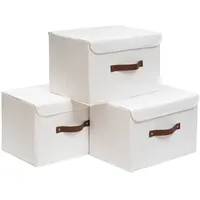 OUTBROS Aufbewahrungsboxen mit Deckel, Faltbare Stoffboxen, Aufbewahrungskörbe für Handtücher,