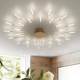 RRBEST LED Deckenleuchte Wohnzimmer,Wohnzimmerlampe Moderne Minimalistische Deckenlampe Innen Dekorative Deckenbeleuchtung für Wohnzimmer, Schlafzimmer und Büro(30 Köpfe, Gold)