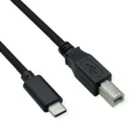 Roline USB-Kabel USB 2.0 USB-C® Stecker, USB-B Stecker 1.80m Schwarz Geschirmt 11.02.8336