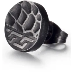 Single-Ohrstecker FIRETTI "Schmuck Geschenk Ohrschmuck einzeln Artisan Vintage", schwarz, Ohrringe, Herren, Edelstahl