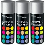 3x400ml Acryl Sprühfarbe Lackspray Spraydose Graffiti Sprühlack Silber RAL 9006