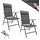 garmio Gartenstuhl Florenz 7-fach verstellbar 2er Set  schwarz  inkl. Nackenkissen