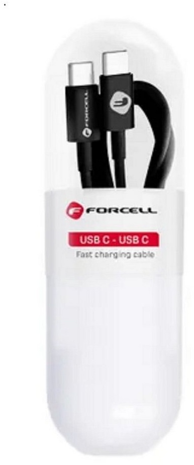Forcell Kabel Typ C zu Typ C 2.0 QC3.0 PD48W C293 schwarz Smartphone-Kabel, (100 cm) schwarz