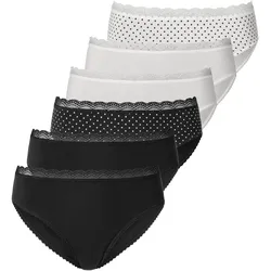 Jazz-Pants Slips VIVANCE, Damen, Gr. 36/38, schwarz (schwarz, creme), Single Jersey, Obermaterial: 95% Baumwolle, 5% Elasthan, Unterhosen, angenehm elastische-qualität