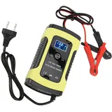 Autobatterie Ladegerät, Autobatterie Ladegerät 12V 6A Automatisches Digitales LCD Display Universal für Motorrad Automotive 4‐100Ah 100‐240V(Europäischer Standard)