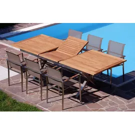 aleos Gartengarnitur 7-tlg. Braun/Taupe