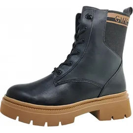 Marco Tozzi by Guido Maria Kretschmer Damen Stiefeletten zum Schnüren mit Reißverschluss Modern, Schwarz BLACK/NATURE 39
