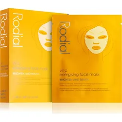 Rodial Vit C Energising Face Mask vitalisierende textile Maske zum Aufhellen der Haut mit Vitamin C 4 x 20 ml