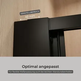 Schulte Sunny Duschtür mit Schiebetür 80 x 190 cm schwarz Sicherheitsglas