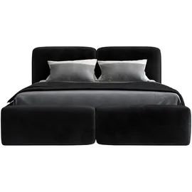 mebloland Polsterbett, Schwarz, Textil, H2, 180x200 cm, Schlafzimmer, Betten, Polsterbetten