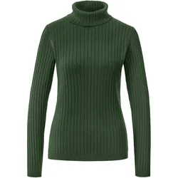 Tchibo - Gerippter Rollkragenpullover - Damen - Gr. M - dunkelgrün