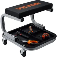 Vevor KFZ Werkstatt Rollbrett Werkstattliege, Montageliege Werkstatthocker 36 x 36 x 36 cm Montagerollbrett mit 36 x 18 x 4 cm Sitz, Stahl + PU Werkstatthocker bis 113 kg Belastbar Reparierte Hocker