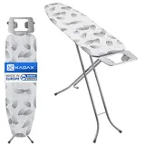 KADAX Klappbares Bügelbrett, 114x34cm Dampfbügelbrett mit Metallnetz, Grau