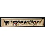 Rudolphs Schatzkiste Schwibbogen Schwibbogenerhöhung mit Schneemänner Waldtiere und Beleuchtung 72 x 10 x 10 cm
