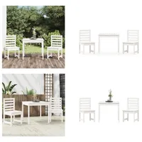 vidaXL 3 tlg. Garten Bistro Set Weiß Massivholz Kiefer - Garten Bistro Set - Garten Bistro Sets - Outdoor Bistro Set - Bistro Set Terrasse - Weiß