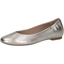 CAPRICE Ballerinas aus Leder Elegant, Silber (Pearl Metallic), 37 EU