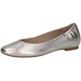 CAPRICE Ballerinas aus Leder Elegant, Silber (Pearl Metallic), 37 EU