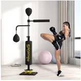 furnicato Boxsack Professioneller Standboxsack Schwarz 107L x 36B x 140-205H (1-tlg), Höhenverstellbares Boxtraining-Set mit Speedballs und Kickpolster schwarz
