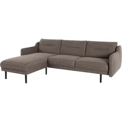 Ecksofa ANDAS "Nordfyn L-Form", braun, B:239cm H:81cm T:166cm, Struktur weich (100% Polyester), Luxus-Microfaser Lederoptik (100% Polyester), 100% NaturLEDER, Sofas, edles Design in 3 Bezugsqualitäten, Design by Morten Georgsen