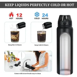 luxuskollektion 1L Isolierflasche Strohhalm Auslaufsicher