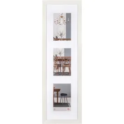 walther + design Fiorito Holz Galerie Bilderrahmen 3x 10x15 cm, WEISS