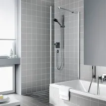 Kermi Pasa XP Seitenwand verkürzt neben Badewanne PXTVD08017VPK 80x175cm, silber hochglanz, ESG klar Clean