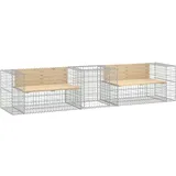 vidaXL Gartenbank mit Gabione Massivholz Kiefer