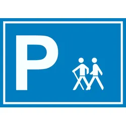 HB-Druck Wanderer Parkplatz Schild waagerecht A3 Rückseite selbstklebend