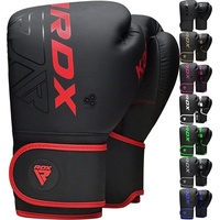 RDX Sports RDX F6 KARA Boxhandschuhe, Matt Schwarz-Rot, 10 oz