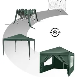 Woltu Faltpavillon 3 x 3 m inkl. 4 Seitenteile Grün