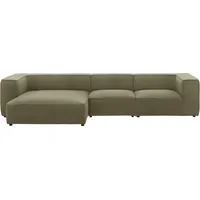 W.Schillig Ecksofa »around-the-block«, mit eleganter Biese, mit Federkern, Breite 341 cm grün