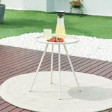 [en.casa] Fosen Beistelltisch Ø 42 x 55 cm Weiß