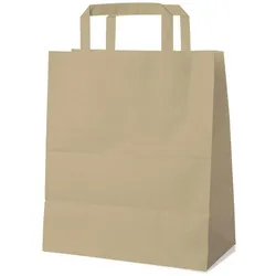 250x GASTRO Papiertragetaschen 28 x 22 x 10 cm mit EAN-Code braun