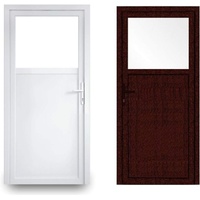 EcoLine Nebentür - Nebeneingangstür - Tür - 2-Fach, 1/3 Glas, 2/3 Füllung, außenöffnend innen: weiß/außen: Mahagoni BxH:1000 x 2100 mm DIN Rechts