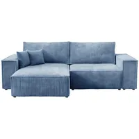 xxxlutz marktplatz Bromarkt Ecksofa, Blau, Textil, 3-Sitzer, L-Form, 255x153 cm, Wohnzimmer, Sofas & Couches, Wohnlandschaften, Ecksofas