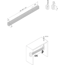 Hera LED-Kleiderstangenleuchte 1 alu/grau/zink
