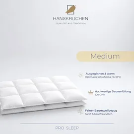 HANSKRUCHEN GmbH HANSKRUCHEN Bettdecke Daunen 155x220 cm Medium waschbar Allergiker Steppdecke atmungsaktiv Daunendecke weiss - Weiß