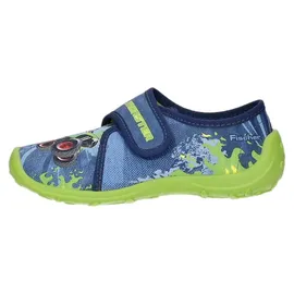 Fischer Markenschuh Klett-Hausschuh Blau 28