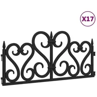 vidaXL Rasenkanten 17 Stk. Schwarz 10 m PP