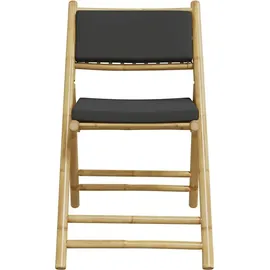 vidaXL 3-tlg Bistro-Set Klappbar mit Dunkelgrauen Kissen Bambus Modell 4