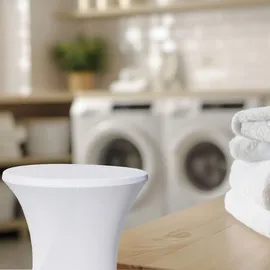 Baumarktplus 5er Set Stehtischhusse Stretch weiß Ø 80 cm Tischhusse