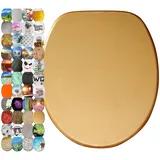 Sanilo WC Sitz mit Absenkautomatik, hochwertiger Toilettendeckel, einfache Montage, stabile Scharniere, Glitzer Gold