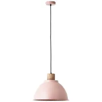 Brilliant »Erena«, Pendelleuchte Metall/Holz Ø38cm pink hell