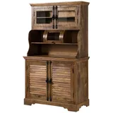 Massivmoebel24 Buffet Mango 110 x 55 x 190 cm Dunkelbraun Geölt