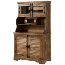 Massivmoebel24 Buffet Mango 110 x 55 x 190 cm Dunkelbraun Geölt