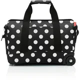Reisenthel Allrounder Trolley Tasche weißgetupft auf Rollen für Reisen, Arbeit oder Freizeit 2-stufiger Teleskopgriff, 2 leichtgängige Rollen, Couleur:Frame dots white