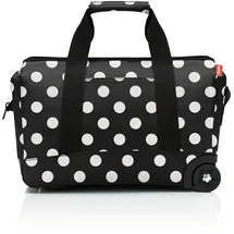 Reisenthel Allrounder Trolley Tasche weißgetupft auf Rollen für Reisen, Arbeit oder Freizeit 2-stufiger Teleskopgriff, 2 leichtgängige Rollen, Couleur:Frame dots white