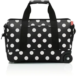 Reisenthel Allrounder Trolley Tasche weißgetupft auf Rollen für Reisen, Arbeit oder Freizeit 2-stufiger Teleskopgriff, 2 leichtgängige Rollen, Couleur:Frame dots white
