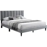 home collective Polsterbett Grau Textil, 140x200 cm Schlafzimmer, Betten, Polsterbetten