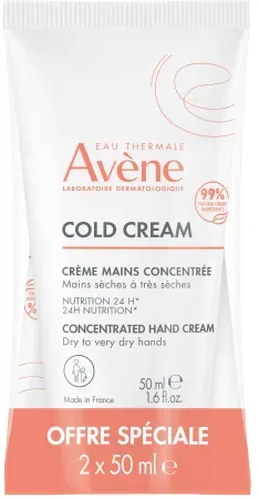 Avène Cold Cream Konzentrierte Handcreme Sehr Trockene Hände Tube 2x50ml